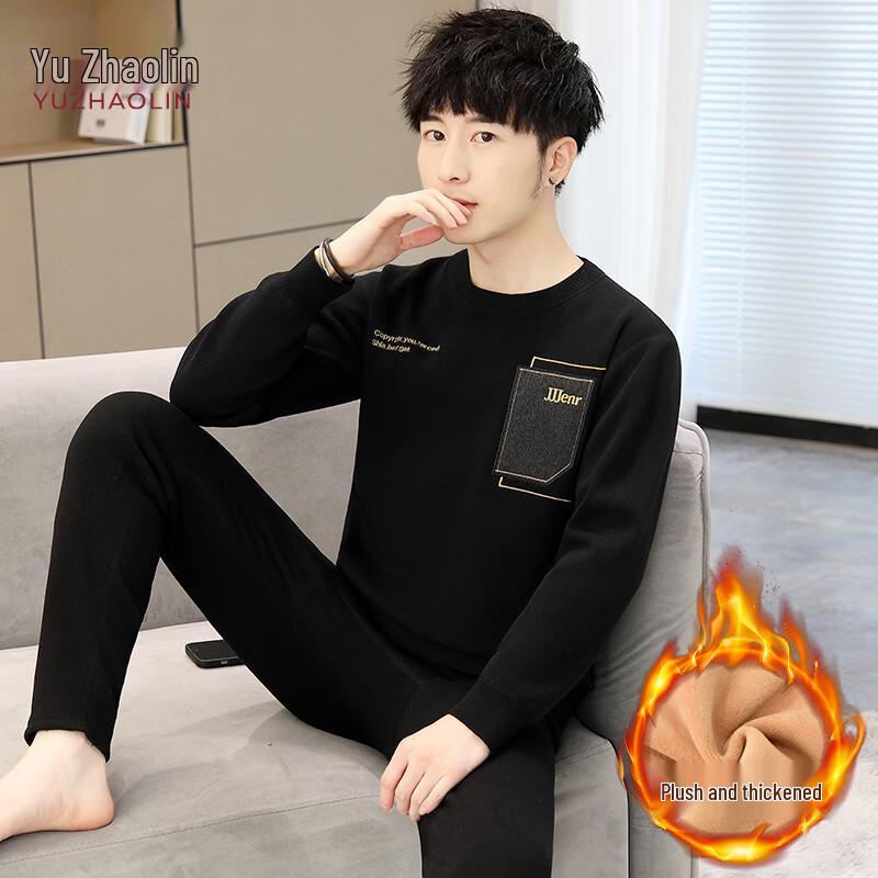 YUZHAOLIN Boys' Fleece-Lined Thermal Underwear Set