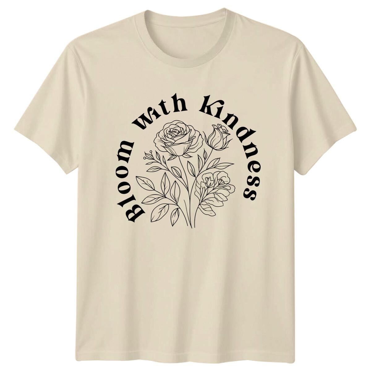 Bloom With Kindness Rose Flower Nature Graphic T-Shirt XXXL