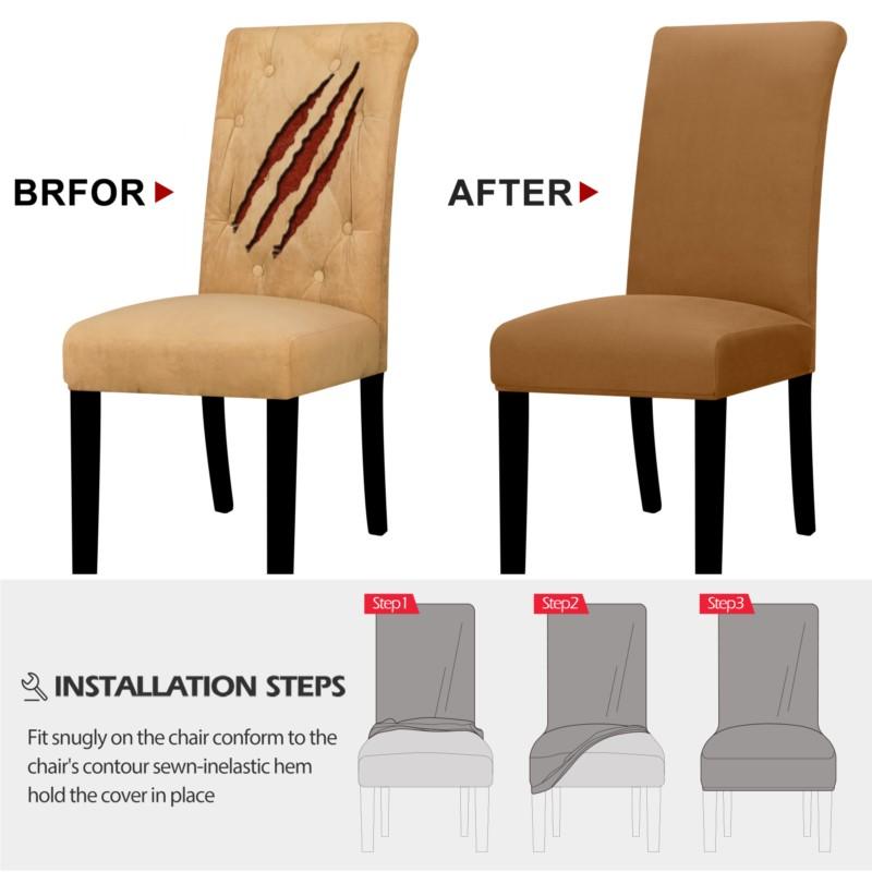 Elastic Solid Color Adjustable Chair Cover Spandex Stretch Slipcovers Chair Seat Covers Kitchen Dining Room Wedding Banquet Home