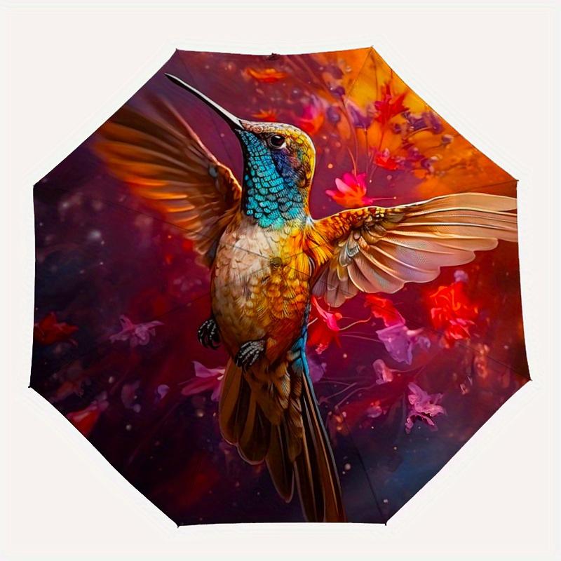 1pc Hummingbird in Flight Automatic Opening and Closing Umbrella - Lightweight 3-Fold Design, Suitable for Fans, Travel, Daily Use - Official Pro