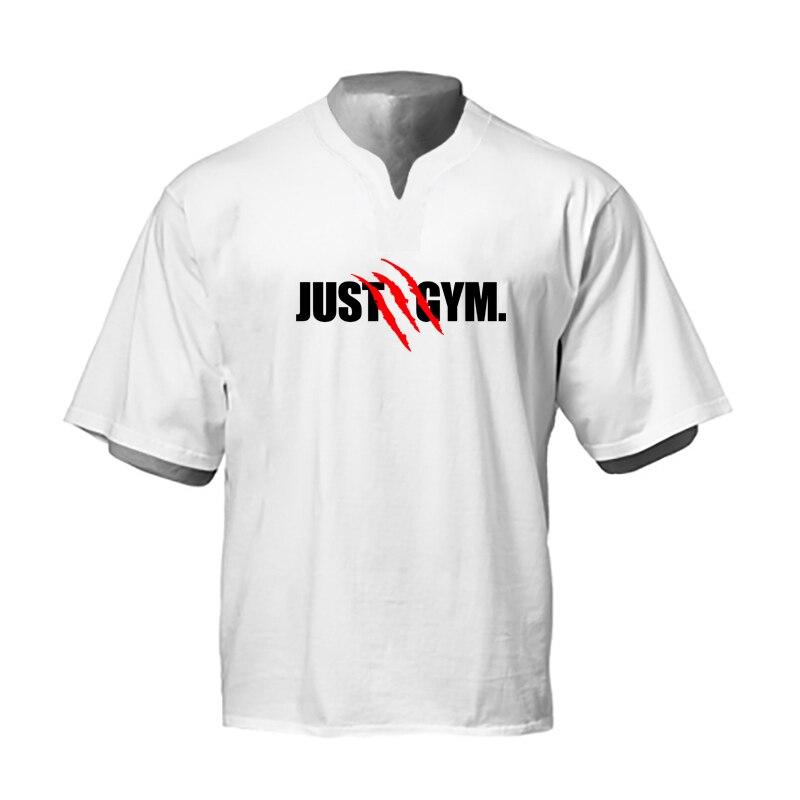 Muscleguys Pánské ležérní retro tričko s krátkým rukávem Fitness s velkým potiskem, venkovní běhání