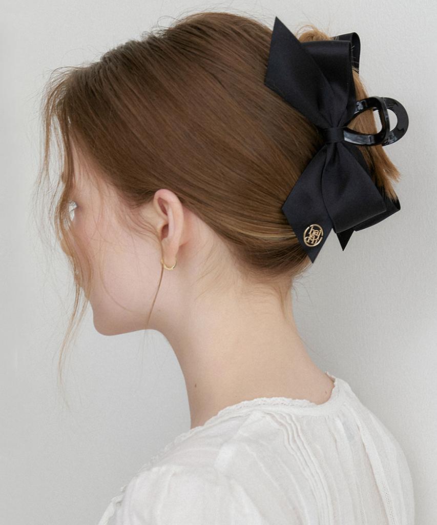 Halden Flat Ribbon Hair Claw Clip (H041_Black)