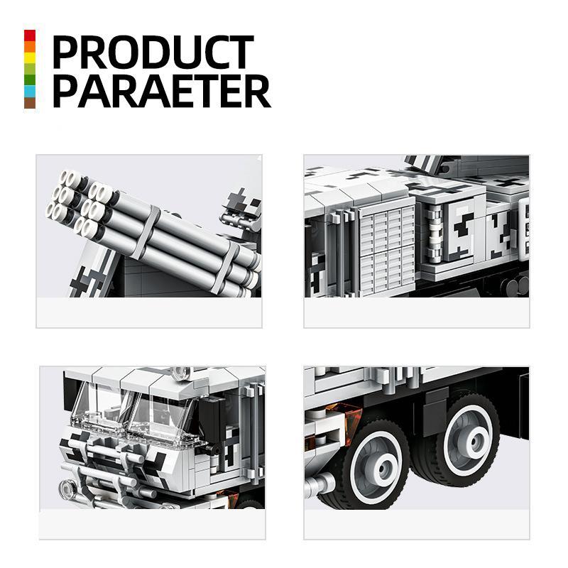 Wange Sistema de Defensa Aérea Militar Blindado Pantsir-SM Modelo Bloque de Construcción Juego de Juguete Compatible con Ladrillos Regalo de Cumpleaños para Niños No.5510