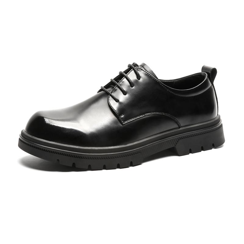 Platform Trending Classic Men Dress Shoes Men Oxfords Patent Leather Shoes Lace Up Formal Black Leather Wedding Party Shoes