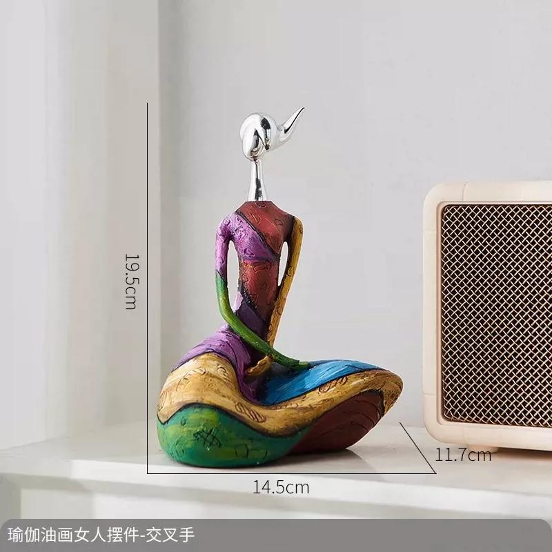 Abstract Art, Oil Painting, Female Portrait Sculpture, Resin Crafts, Reader Character Sculpture, Living Room Decoration Gift