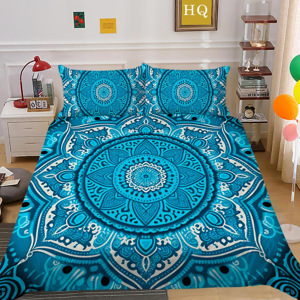 3D Beautiful Mandala Printing Woman Bed Set Cover Double Size Duvet Cover Polyester Comforter Cover Suit
