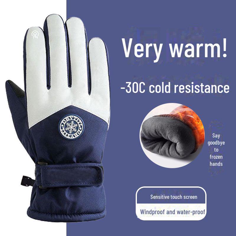 Unisex Vodotěsné lyžařské rukavice s dotykovou obrazovkou - Větruodolné, zateplené a teplé pro cyklistiku