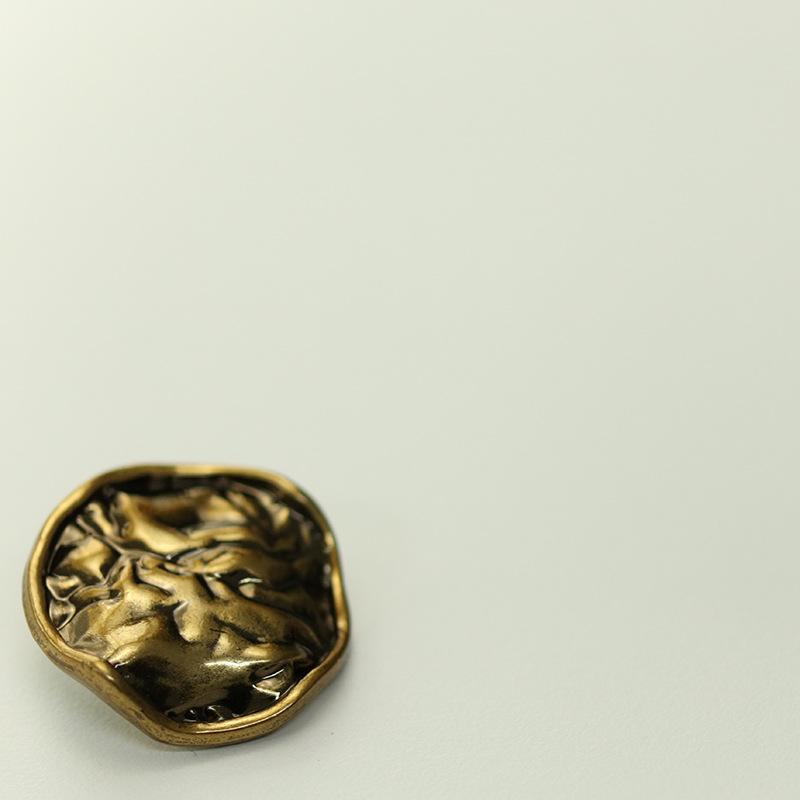 5Pcs Xiaoxiang Retro Style Metal Button Fur Coat Woolen Coat Tweed Button Men'S And Women'S Suit Clothes Button