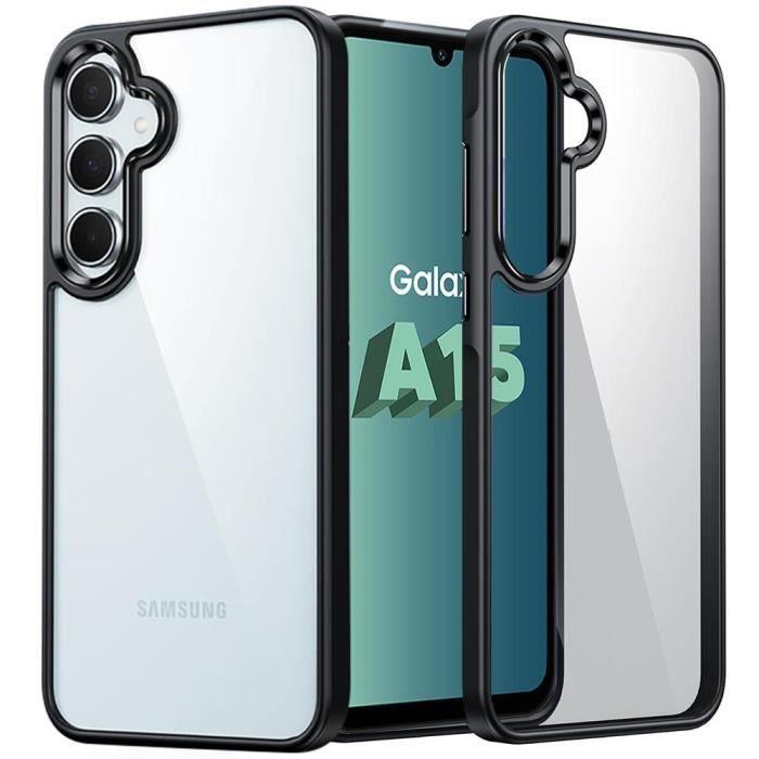 Coque de protection - BOOLING - Samsung Galaxy A15 5G - Rigide - Transparent - Contour noir en silicone