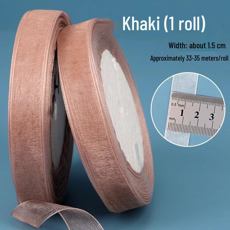 1.5cm Transparent Snow Yarn Ribbon for Gift Wrapping, DIY Crafts, Hair Accessories, and Chiffon Projects.