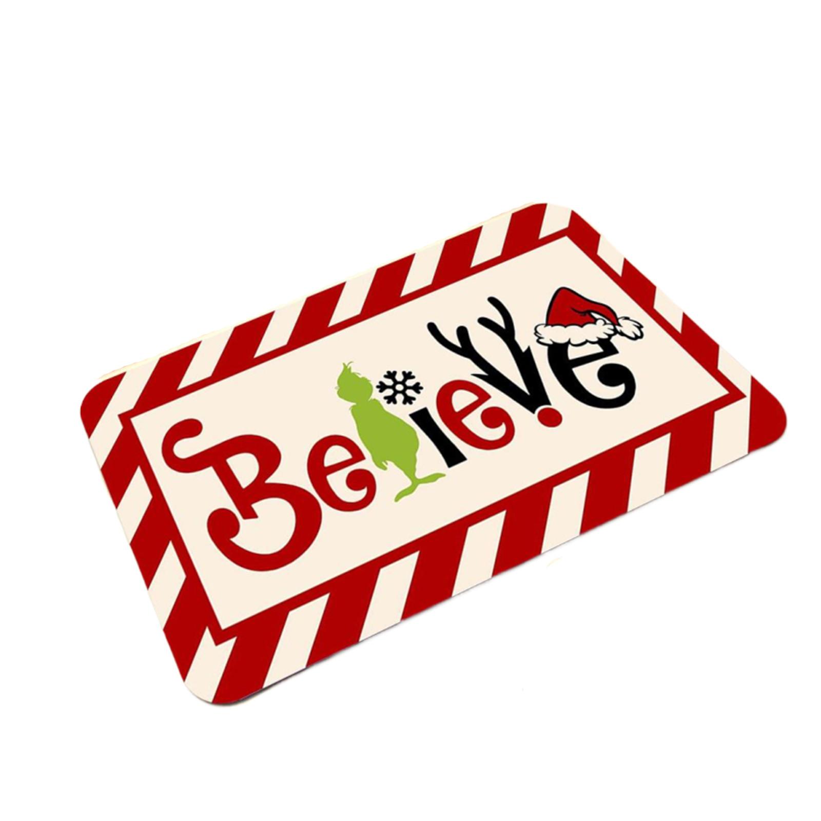 

Веселый Рождественский коврик для ванной, коврик для ванной комнаты для детей, нескользящий, впитывающий, моющийся, прикроватный коврик, декор для спальни, коврик для входной двери в комнату One Size