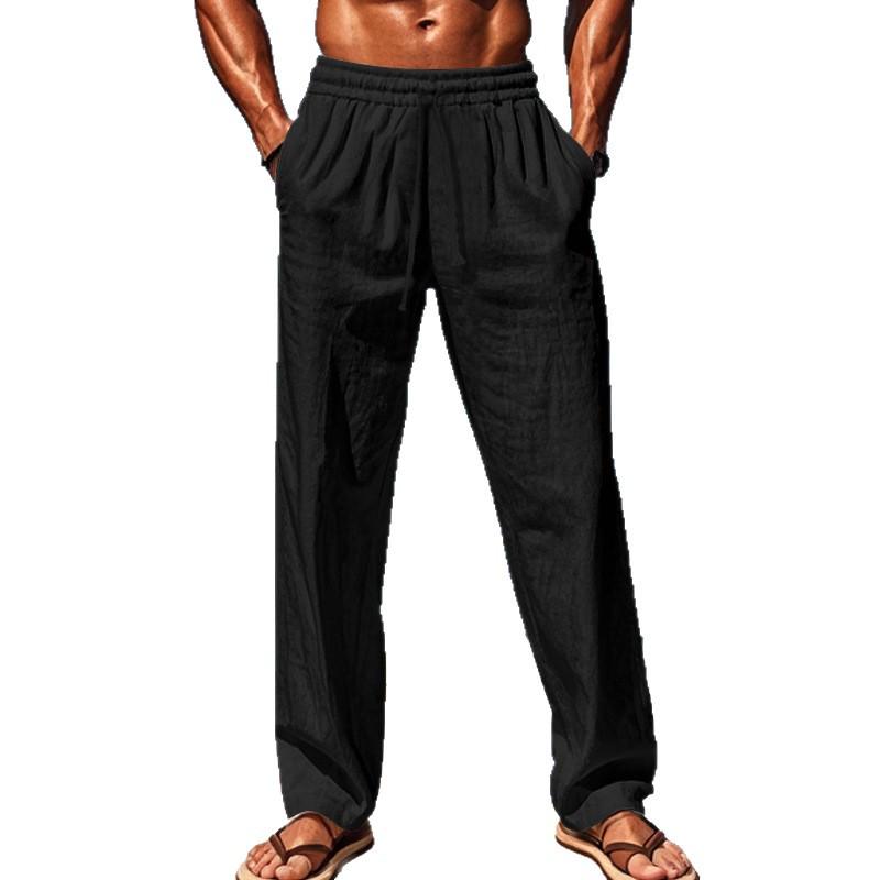 2025 Men's Hip Hop Breathable Linen Casual Loose Sports Pants