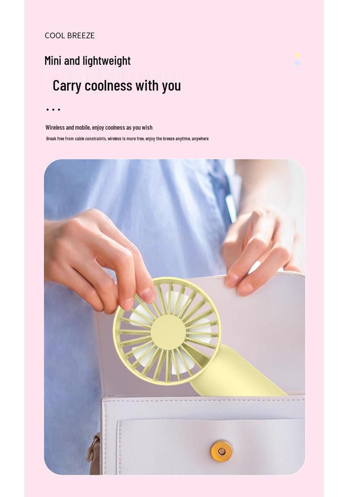 USB Rechargeable Handheld Mini Spray Fan for Dorms and Desktops