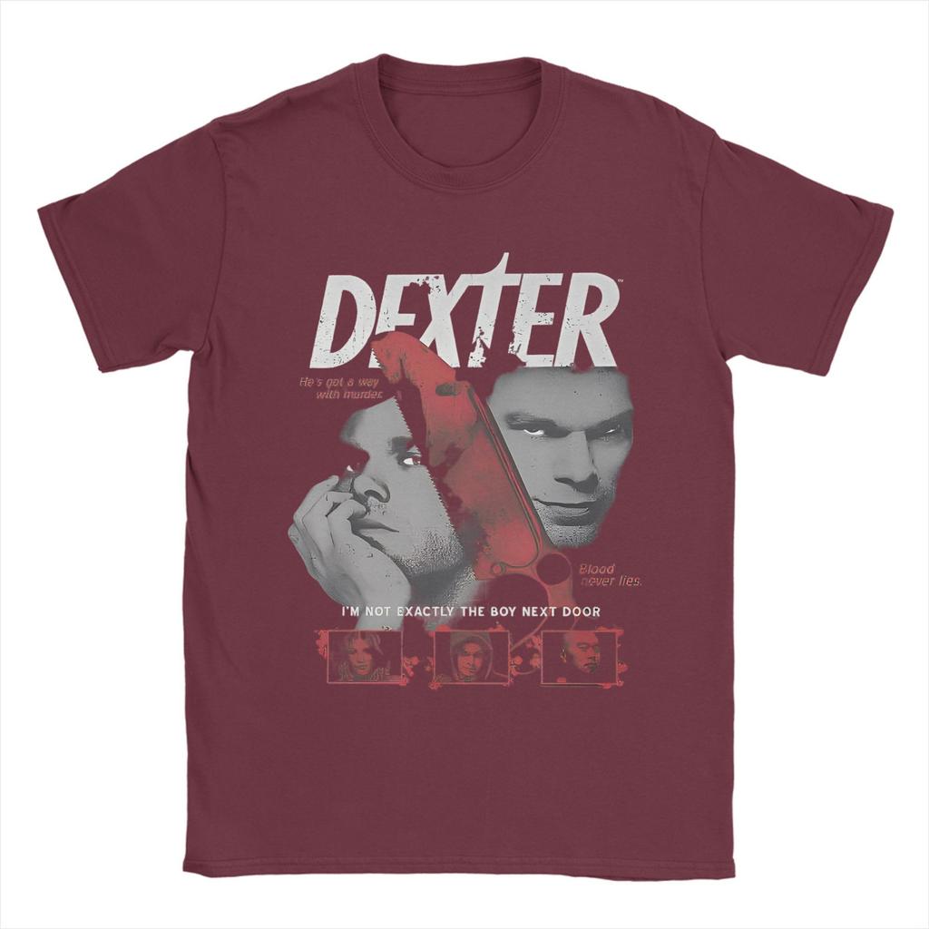 Men Dexter Morgan Movie T Shirts Crime TV Drama 100 Cotton Clothing Short Sleeve Round Collar Tee Shirt Plus Size TShirts