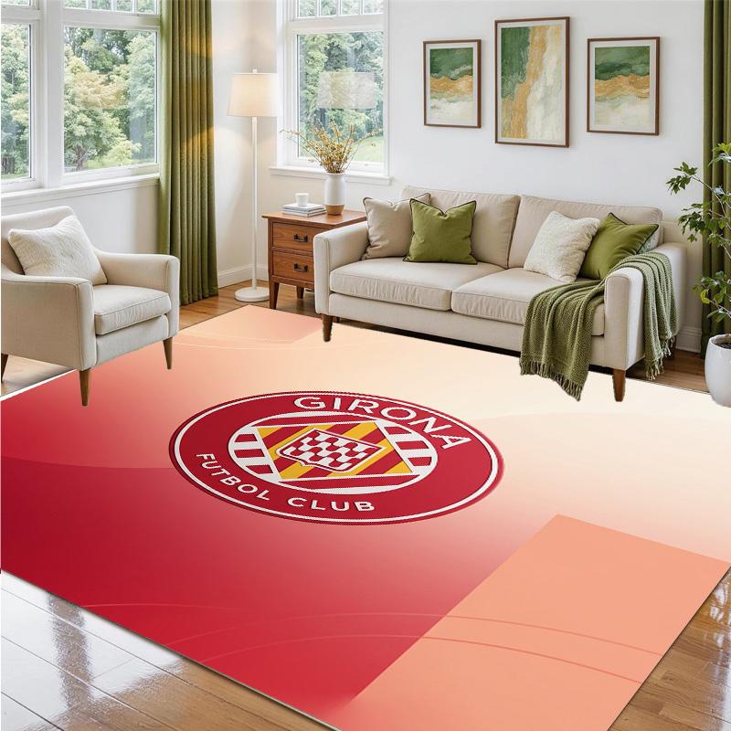 Girona FC Design Crystal Velvet Rug Soft Decorative Mat for Bedroom Entrance