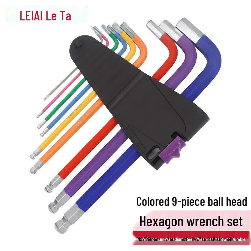 LETA Rainbow 9-Piece Ball-End Hex Wrench Set Set