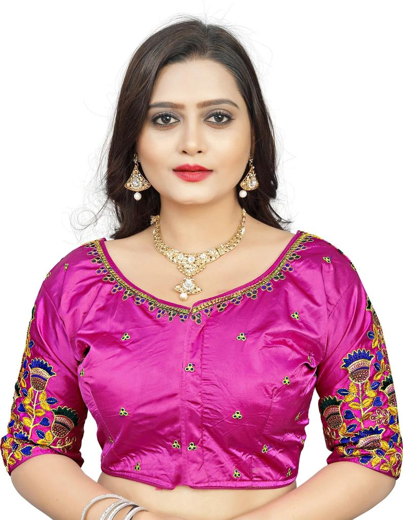 Indian Designer Silk Embroidery Blouse Women's Party Wedding Wear Ethnic Choli
