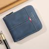 Schoolbag1011 new men's wallet short horizontal zipper 30% off change bag retro casual buckle square bag