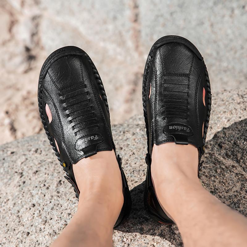 38-48 Herren Übergröße Leder Strand Sandalen