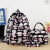Cartoon Three-Piece Backpack Set Student Printed Schoolbag Women's Large Capacity Lightweight Backpack