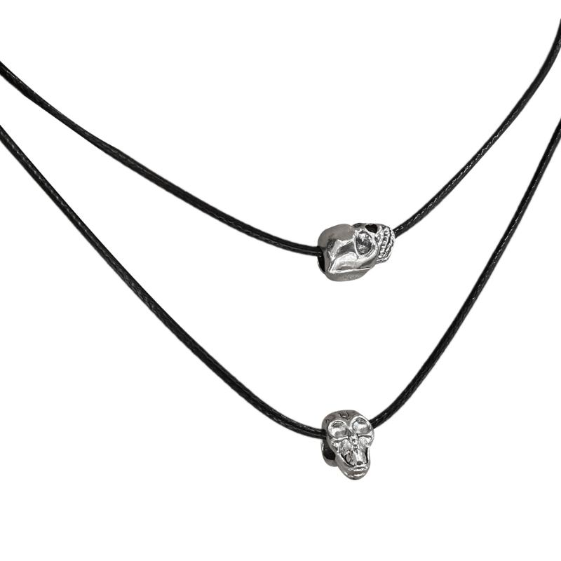 Retro Totenkopf Halskettenanhänger Antiker Acryl Schlüsselbein Kette Vintage Gotischer Schmuck Geschenke Skelett Choker Halsketten