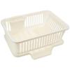 Sanko Plastic (Made In Japan) Dish Drainer, Ryu No.1, Vertical, with Chopstick Holder, Pearl White
