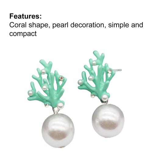 1 Paar Ohrstecker Korallenform Kunstperlen Schmuck Niedlich All Match Ohrstecker