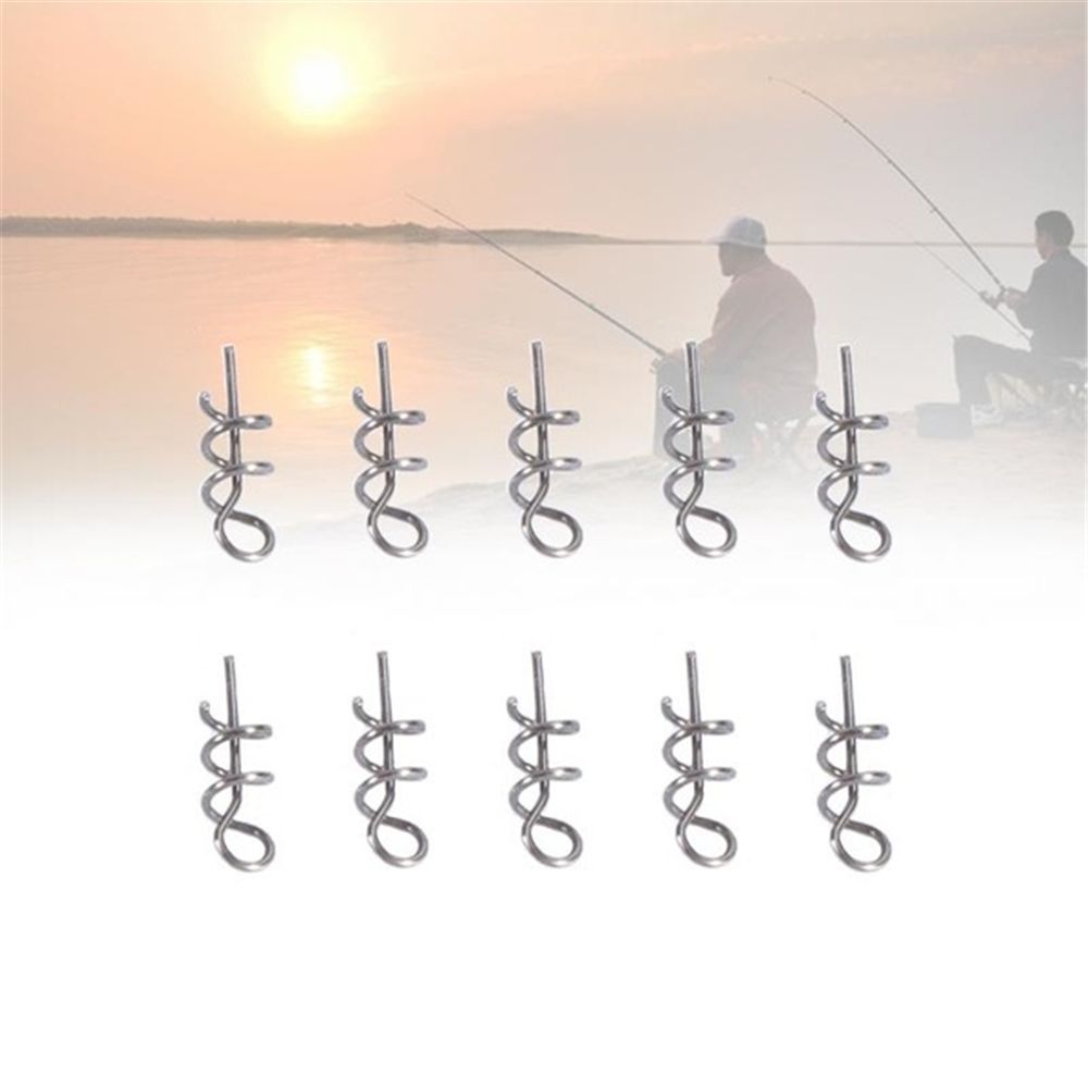 

Metal 50Pcs Needle Crank Lock Pins Soft Bait Spring Twist Fishing Hook Centering срібний