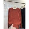 Retro lazy style high-end loose pullover sweater women's autumn and winter new thickened soft waxy knitted sweater top