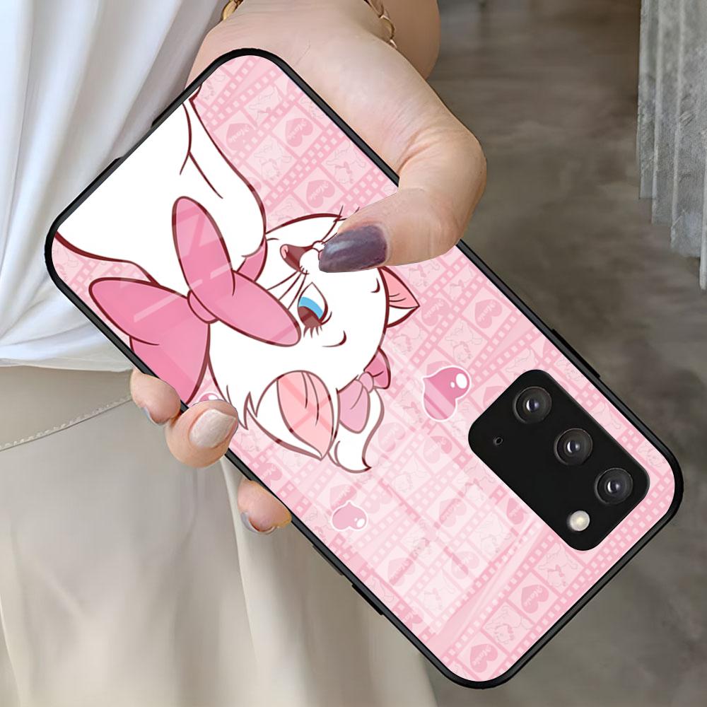 

Милый Чехол-Кот M-Mary для Samsung S26 S25 S24 FE S23 S22 S21 Plus S20 Ultra Note20Ultra Черная Стеклянная Крышка Galaxy S25 plus