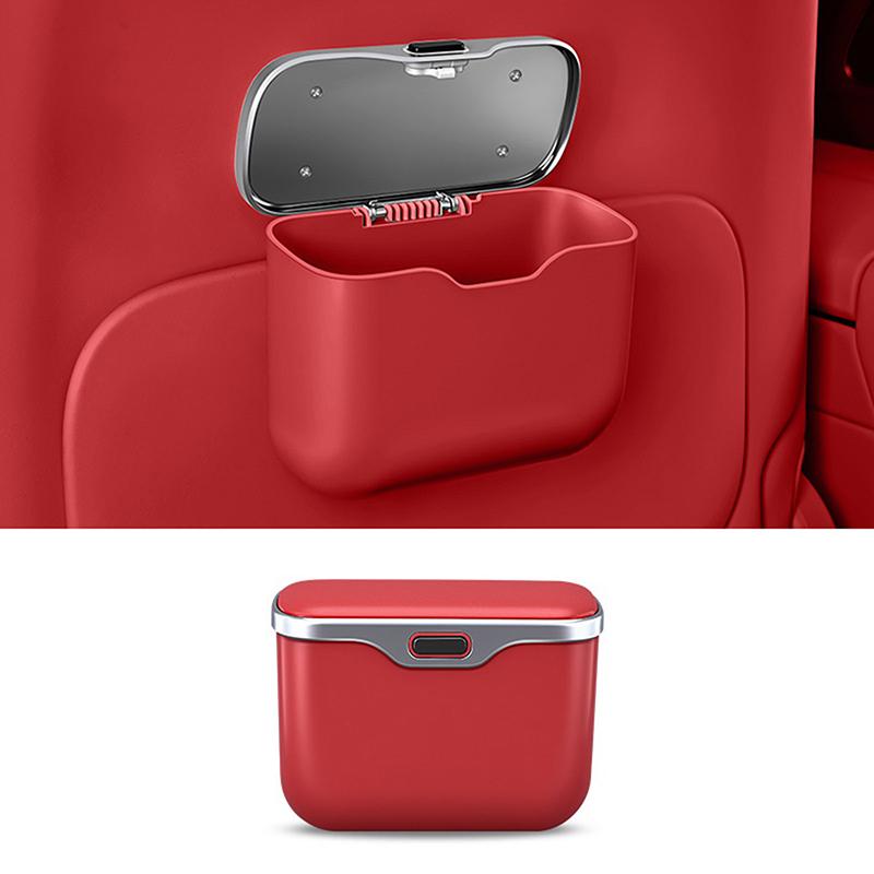 1pc Multifunctional ABS Car Trash Can - Universal Dry Wet Dual-Use Garbage Bin for Car Interior Storage