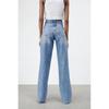 Za2025 Same Style European and American Women's Clothing Fall New Arrival Street Style Perforated Hole Decoration Wide Leg Long Denim