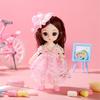 17cm Cartoon Doll Showcase Vinyl Ornament Moveable Joint Long Hair Party Atmospheres Decoration Sitting Kids Toy DIY