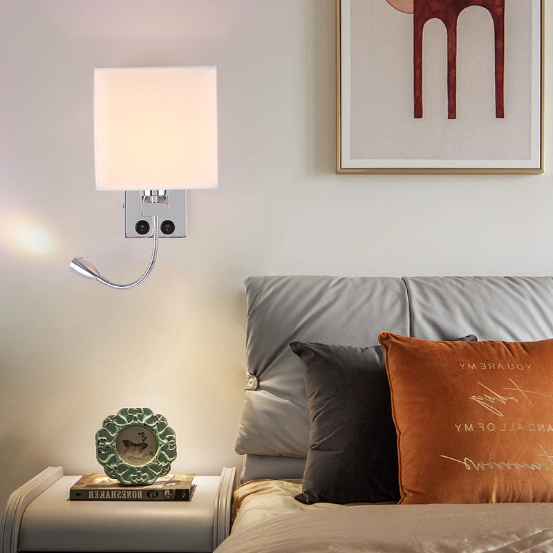 Custom Cross-Border Nordic-American Fabric Wall Lamp for Hotel, Living Room, or Bedroom Bedside Reading