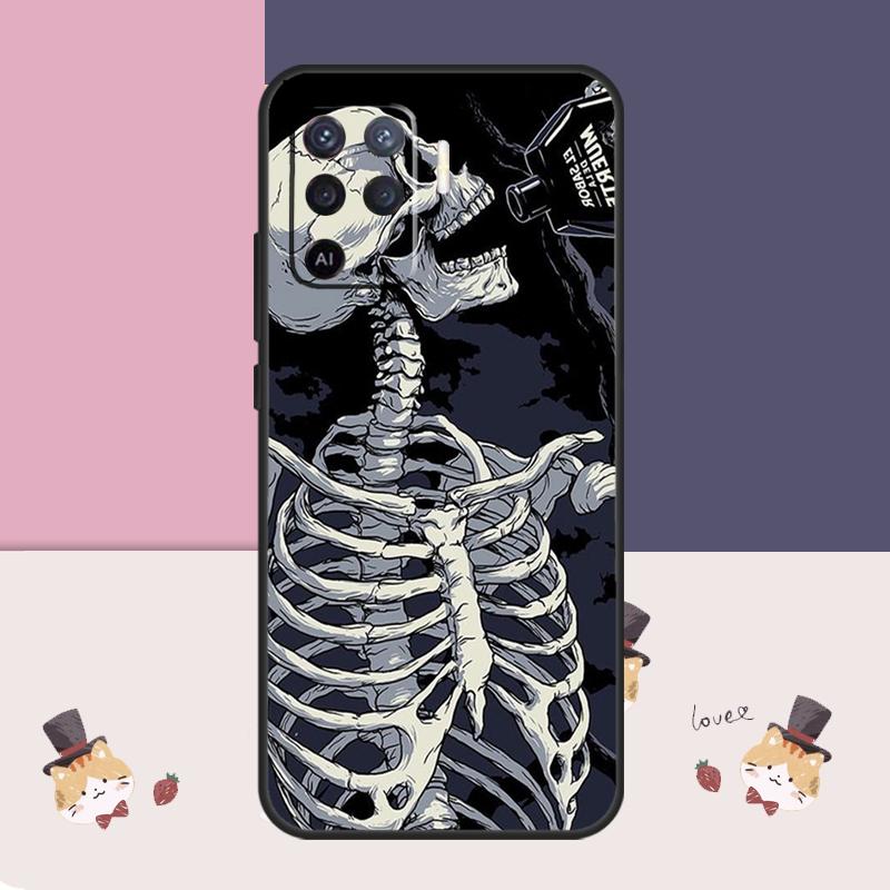 Trippy Skelet Hoesje Voor Oppo A77 A17 A57 A40 A78 A54 A74 A94 A76 A16 A96 A18 A60 A80 A38 A58 A98 A15 A5 Pro
