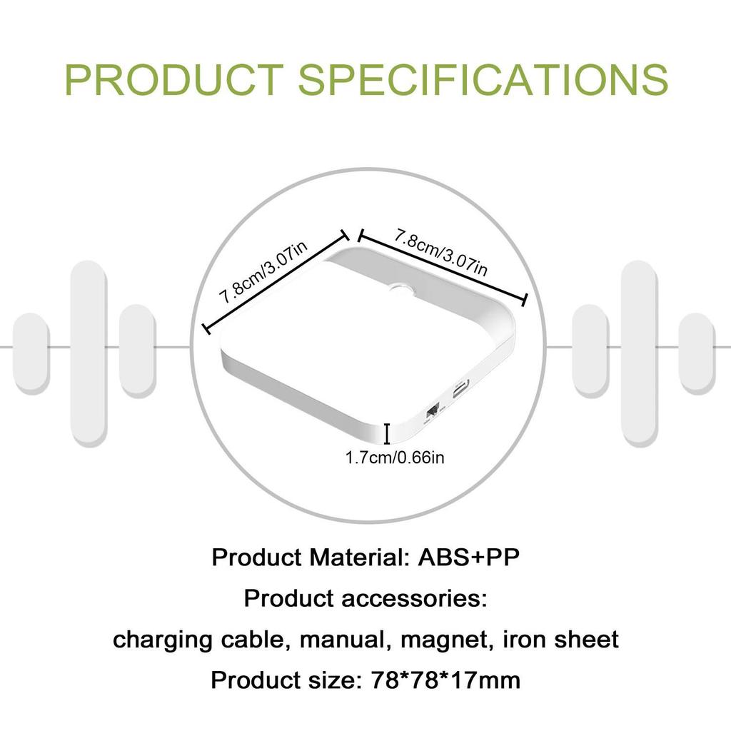 Motion Sensor Led Night Light Usb Charging Square Lamp for Bedroom Kitchen Stair Hallway Wardrobe Cupboard Lighting