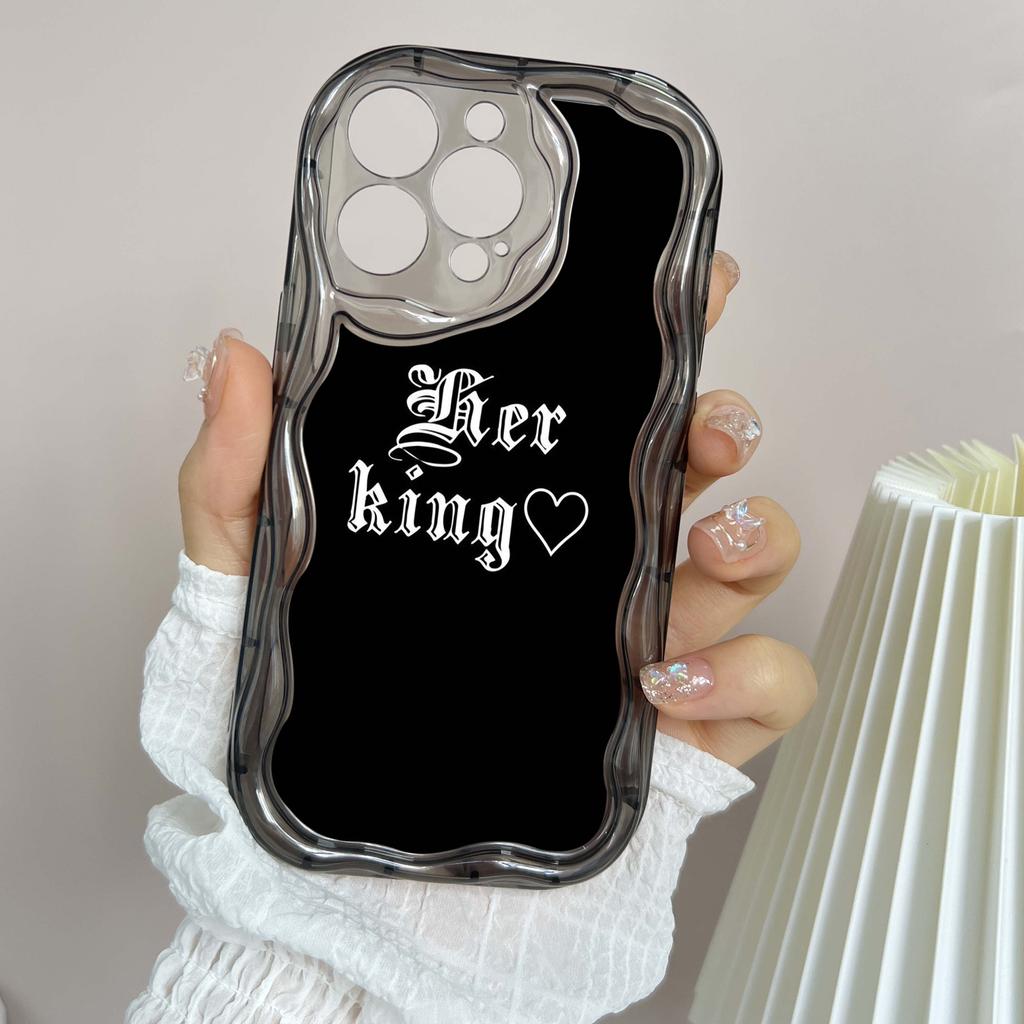 LZ29 Queen King Crown Couple Clear Soft Wave Phone Cases for iPhone 15 13 Pro Max 12 Mini 14 8 Plus XS Max XR 6 Protection Back Cover