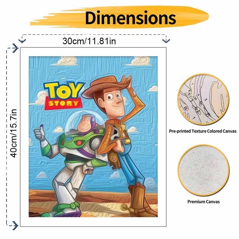 Disney Oil Painting Painting Art Toy Story Woody Buzz Lightyear Handmade Diy Painting Home Decoration Gift