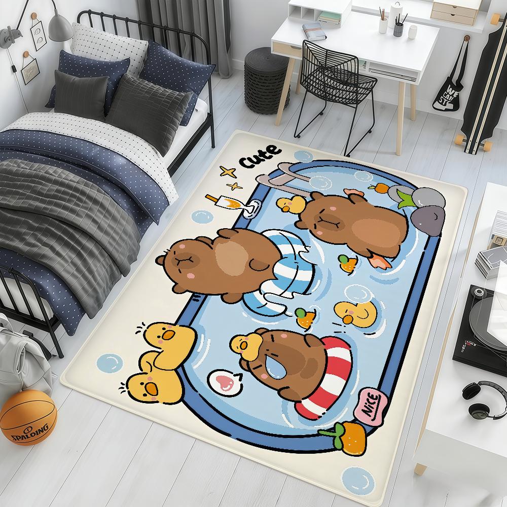 cartoon cute funny art Capybara hogar Bedside Rug Kitchen Bath Floor Mat Hallway Balcony Carpet Entrance Doormat Decor Home