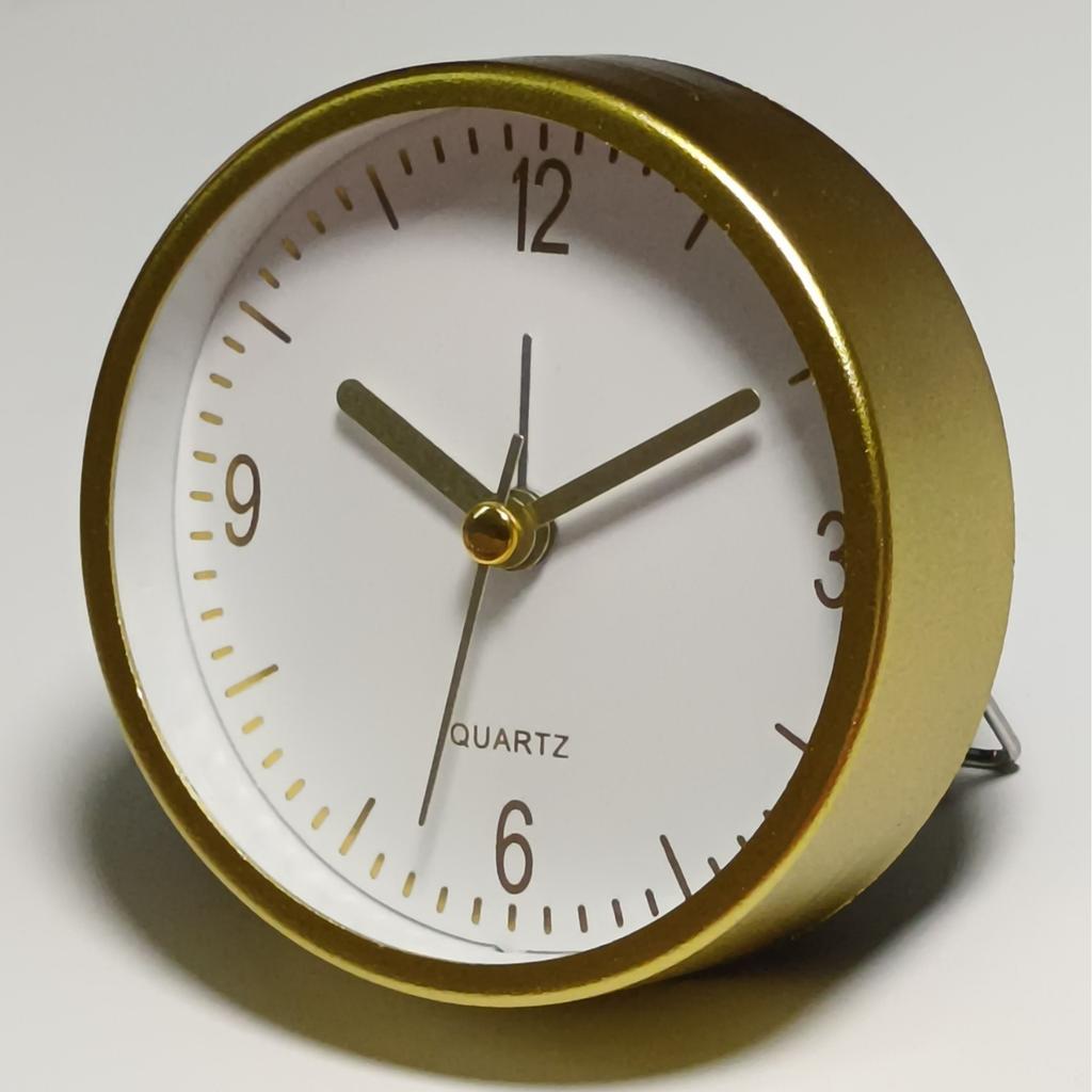 Quiet small alarm clock ABS material wood grain color good feel spray paint silent children's students bedside small alarm clock