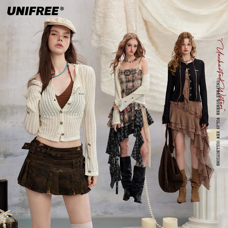 UNIFREE Women s Retro Slim Knit Cardigan S