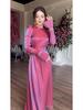 2024 Satin Elegance: Shiny Solid Color Saudi Dress Skirt with Large Hem