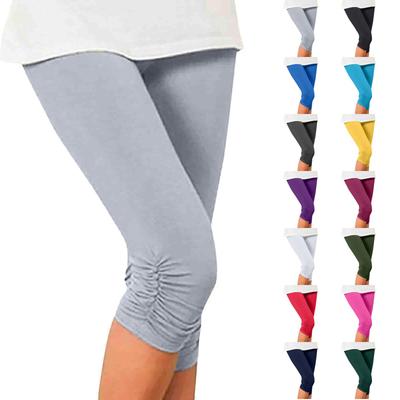 Roupa Exterior de Verão Cropped de Algodão Emagrecedora para Mulheres - Calças Leggings Coloridas