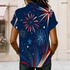 Plus Size Women Collared Short Sleeve Blouse Geometric Abstract Line Print Button Front Casual Summer Top