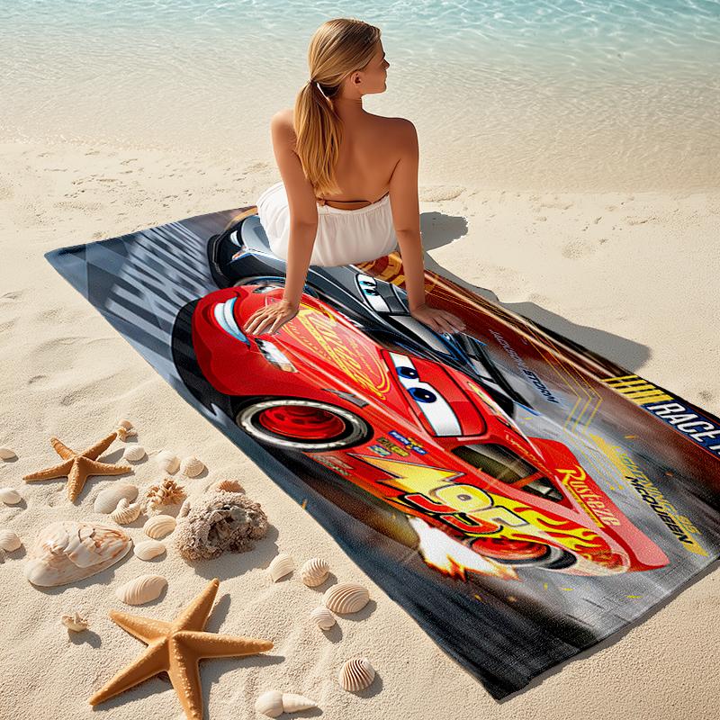 Ręcznik plażowy Błyskawica McQueen Kemping na świeżym powietrzu Ręcznik plażowy na wakacje Pływanie Basen zewnętrzny Chłonny ręcznik kąpielowy