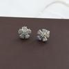 Labradorite Silver Stud Earring, Zircon Silver Jewelry,  925 Sterling Silver Handmade Jewelry, Silver Women Earring Ae6670