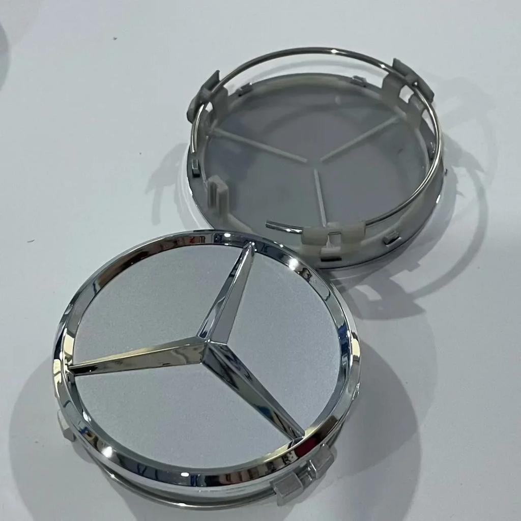 C200 E300 2026 Hot 4pcs 75mm Car Wheel Hub Center Cover Modification Suitable for Mercedes Benz B/C/E/S Class A Class C200L GLC