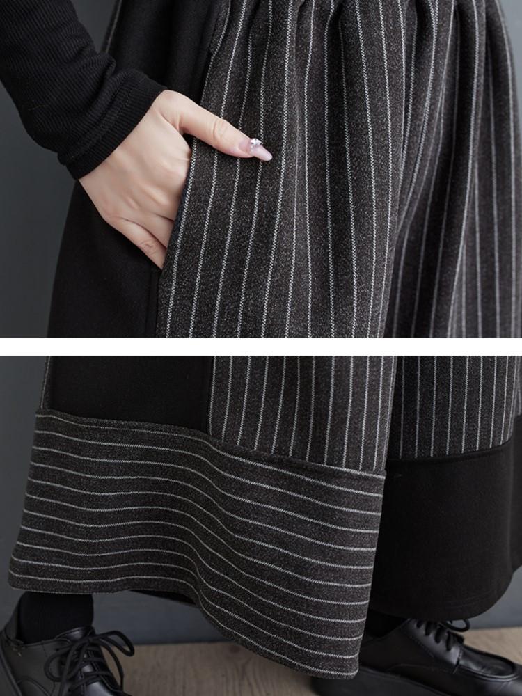 Oversized Striped Print Spring Pants Women Wide Leg Loose Pleated Ladies Trousers Elastic High Waist Fashion Casual Woman Pants