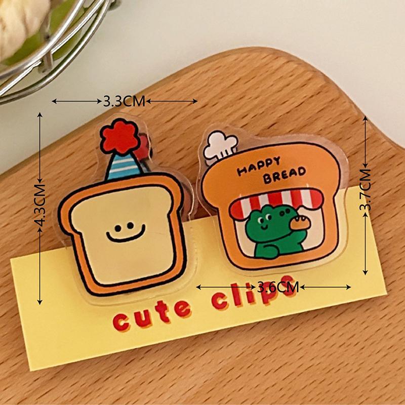 1 Paar Süßer INS Animierter Obst-Siegelclip Notizclip Cartoon-Dekoration Geschenk Acrylclip Büroaccessoires