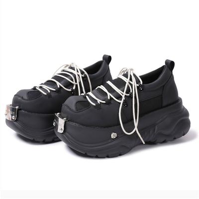 Fashion Luxury Designer Punk Style Women Pumps Chunky High Heel Platform Metal Decoration Casual Leather Single Shoes Retro Spice Girl